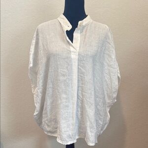 Flax White Button Down Women's Shirt